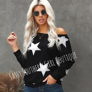 🆕⭐ Black Stars Long Sleeve Tee